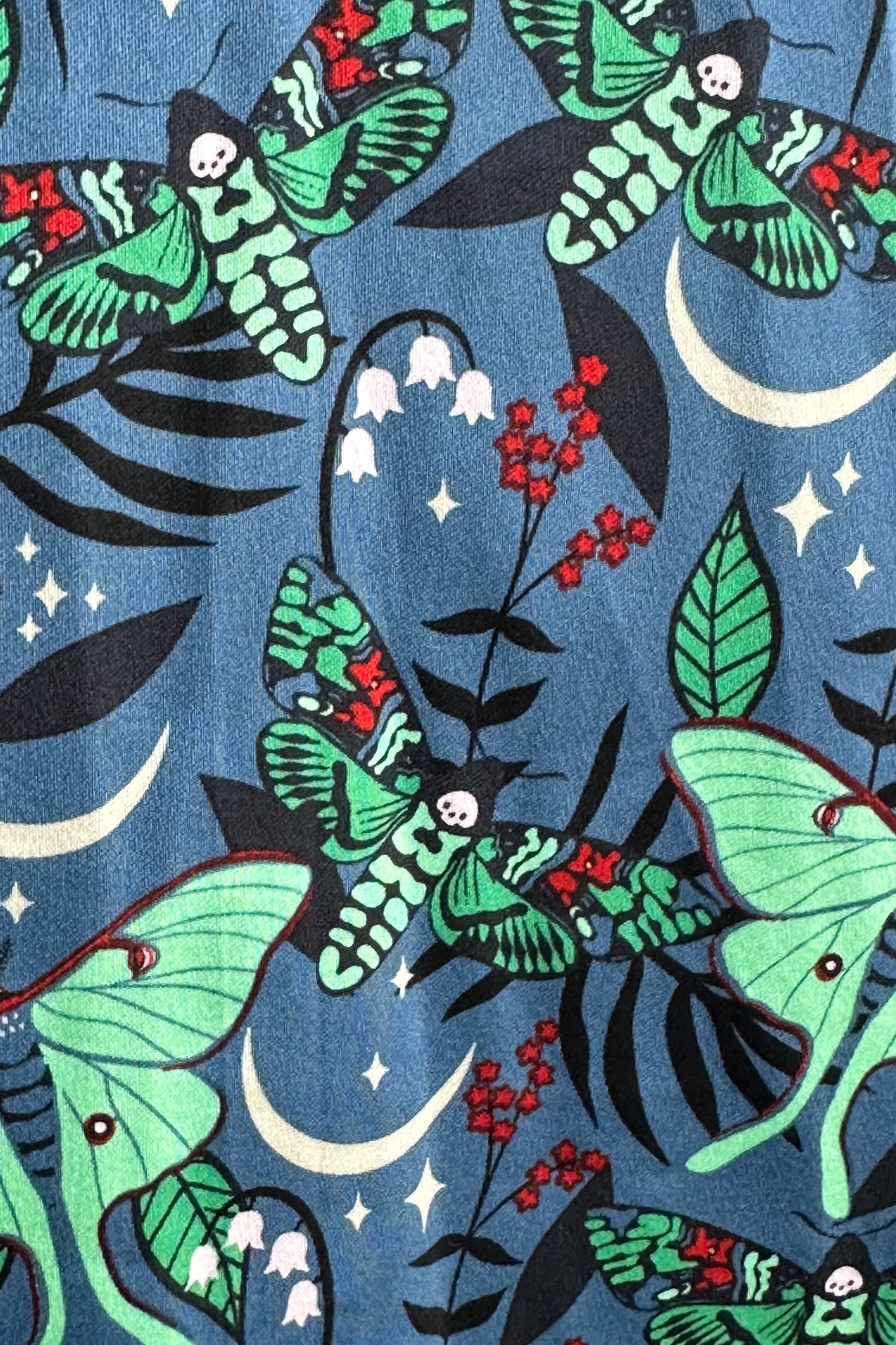 Green Nocturnal Moth Knee-Length Shirtwaist Dress by Eva Rose 3X-Large Green Nocturnal Moth Knee-Length Shirtwaist Dress by Eva Rose 3X-Large