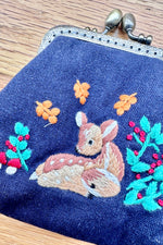 Deer Embroidered Coin Purse