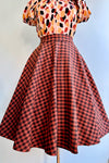 Copper and Black Check Sophie Skirt by Timeless London