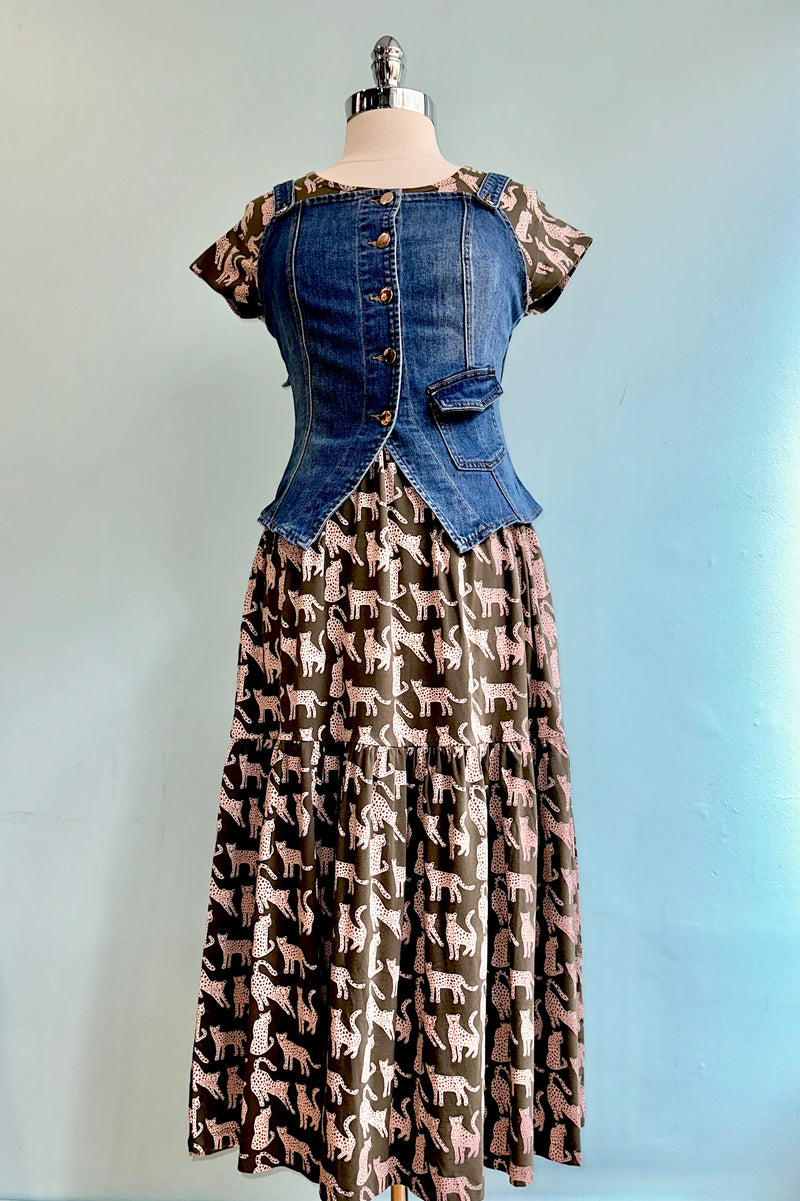 Denim Button Front Tank Vest