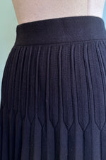 Black Pleated Sweater Skirt by Molly Bracken