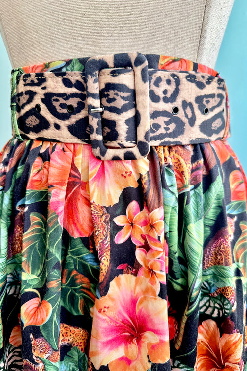 Jaguar Jungle Flare Skirt by Voodoo Vixen