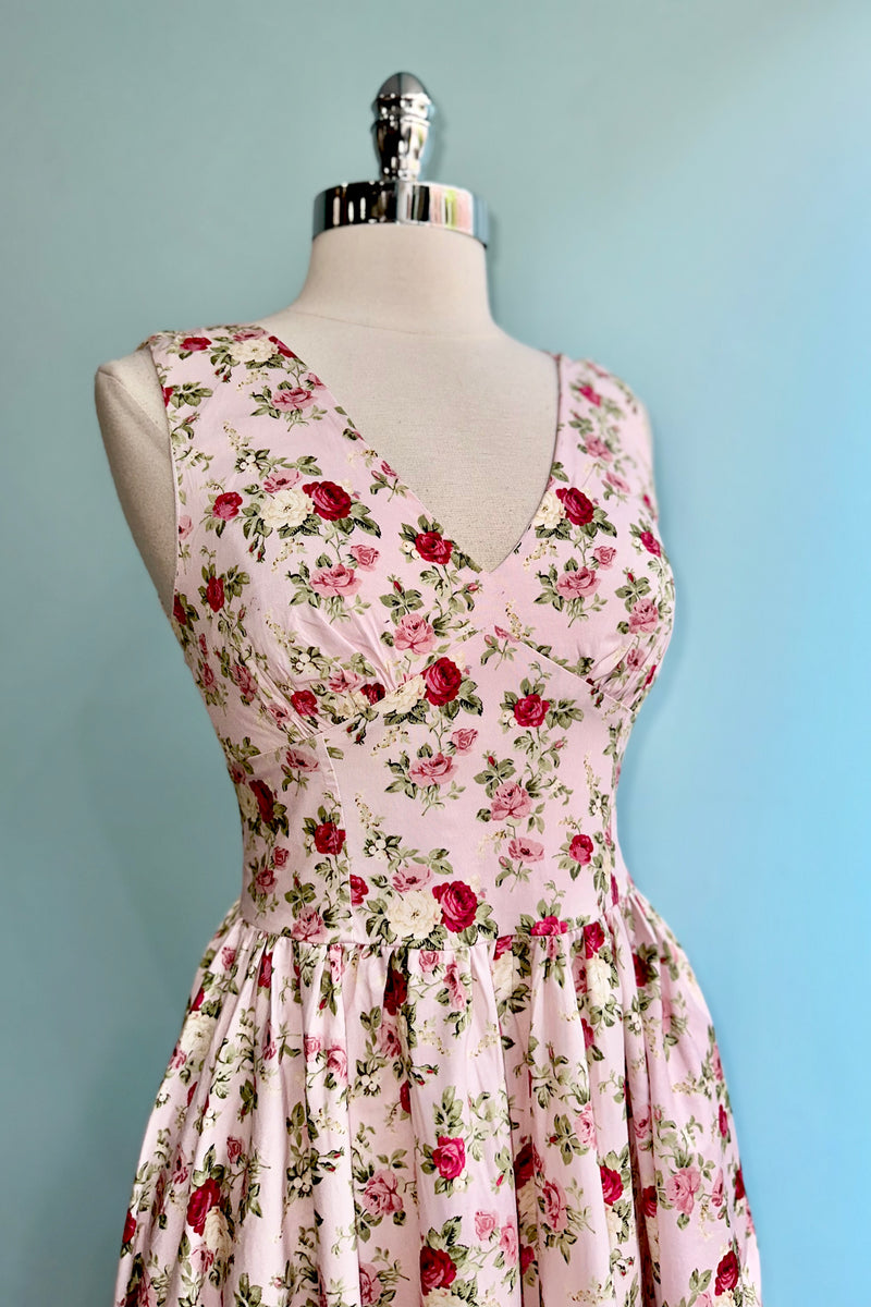 Pink Floral Lysandra Midi Dress by Timeless London