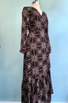 Black and Floral Wrap Hortense Maxi Dress by Molly Bracken