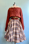 Contrast Crochet Collar Cardigan in Terracotta
