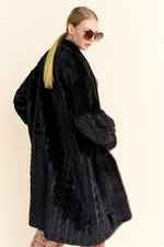 Black Faux Fur Car Coat