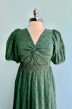 Evergreen Eyelet Midi Dress