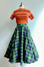 Winter Check Circle Skirt by Banned