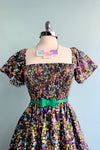 Purple Ditsy Floral Smocked Dress
