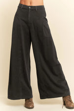 Jersey Wide Leg Pants in Black