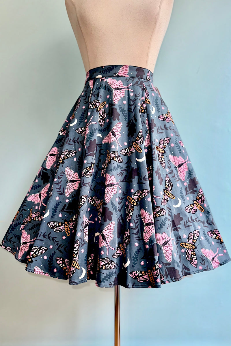 Mauve Nocturnal Moth Full Skirt by Eva Rose