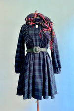 Navy Plaid Scarf by Molly Bracken