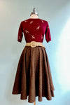 Burgundy Embroidered Deer Short Sleeve Sweater by Banned