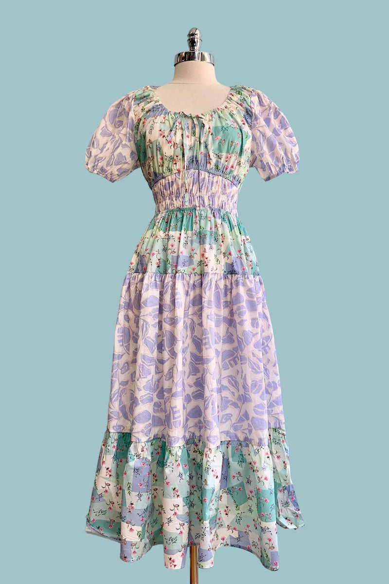 floral open back midi dress Mint Floral Open Back Midi Dress Small