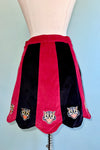Burgundy and Black Spooky Cat Corduroy Mini Skirt