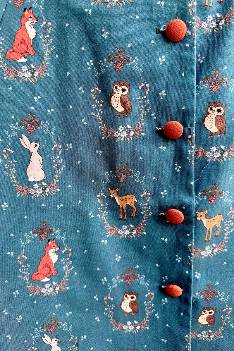 Forest Portrait Betty Lou Dress in Teal by Heart of Haute