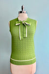 Green Anchor Pointelle Knit Sleeveless Tina Sweater by Banned