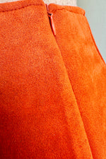 Orange Panelled Faux Suede Mini Skirt by Voodoo Vixen