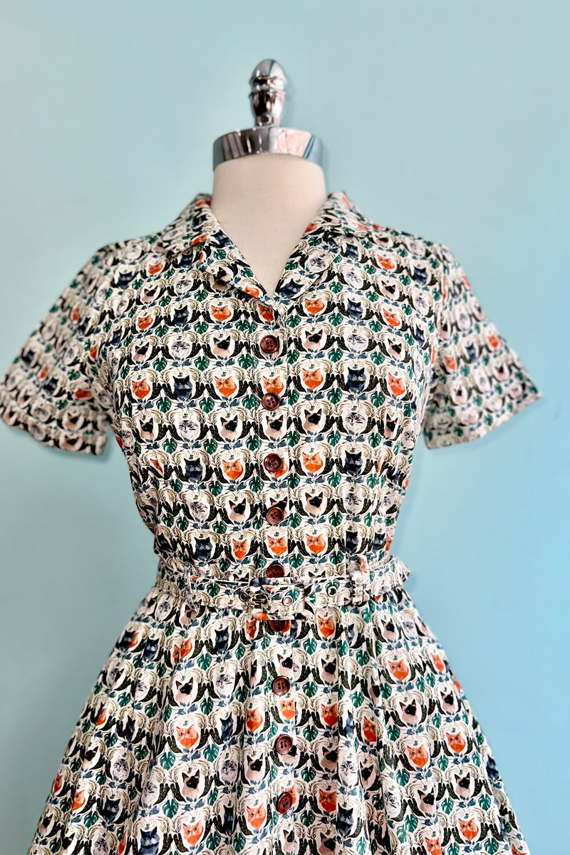 cat shirt dress Cat Portraits Bella Shirt Dress by Banned