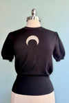 Black Moon Cutout Short Sleeve Sweater
