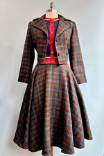 Brown and Navy Plaid Sophie Skirt by Timeless London