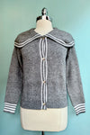 Grey Sailor Collar Cardigan Sweater by Compania Fantastica