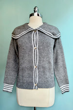 Grey Sailor Collar Cardigan Sweater by Compania Fantastica