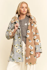 Half and Half Latte and Grey Hooded Jacket