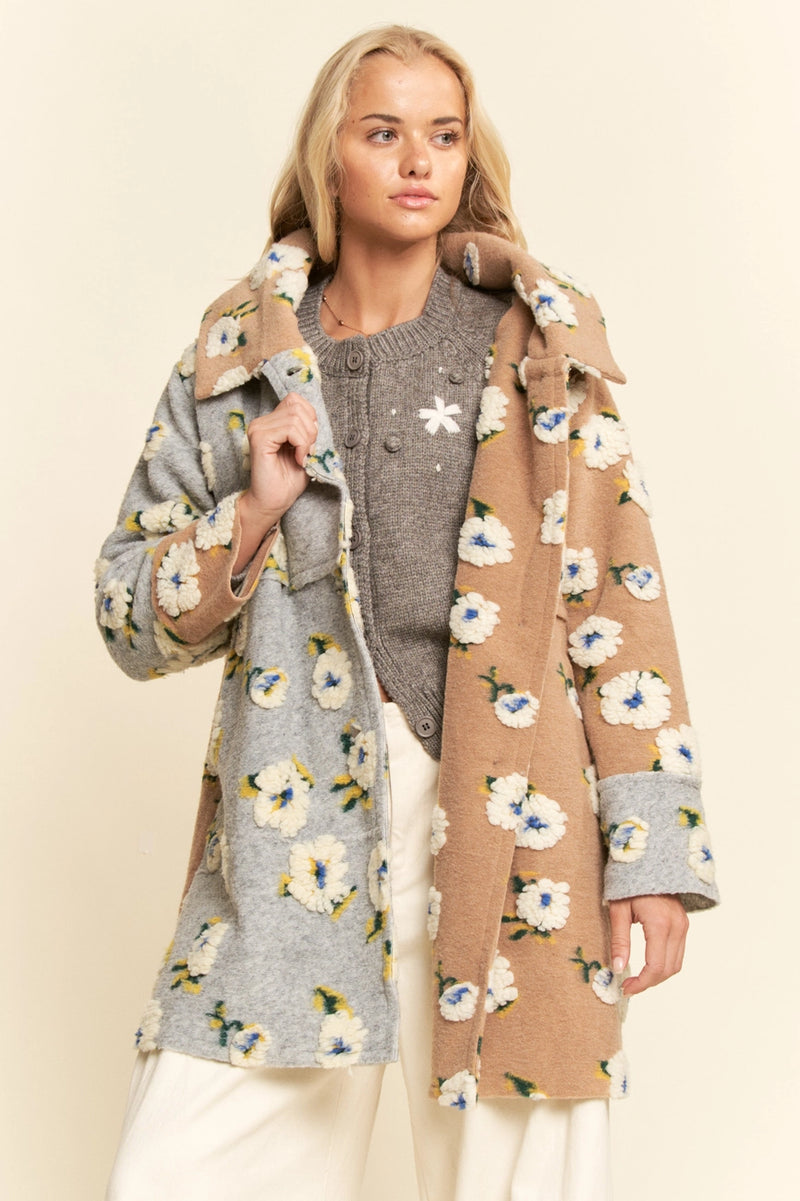 Half and Half Latte and Grey Hooded Jacket