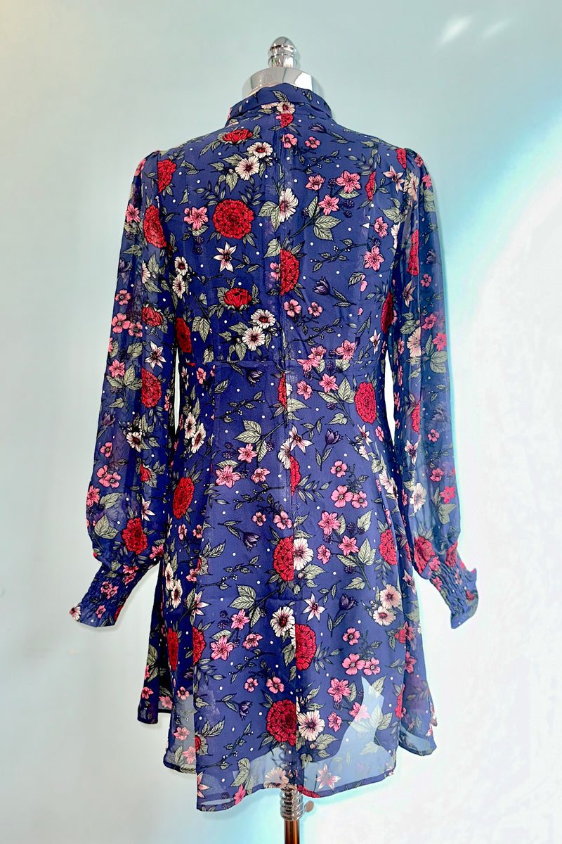 Camellia Navy Floral Mini Dress by Hell Bunny Modern Millie Camellia Navy Floral Mini Dress by Hell Bunny Modern Millie