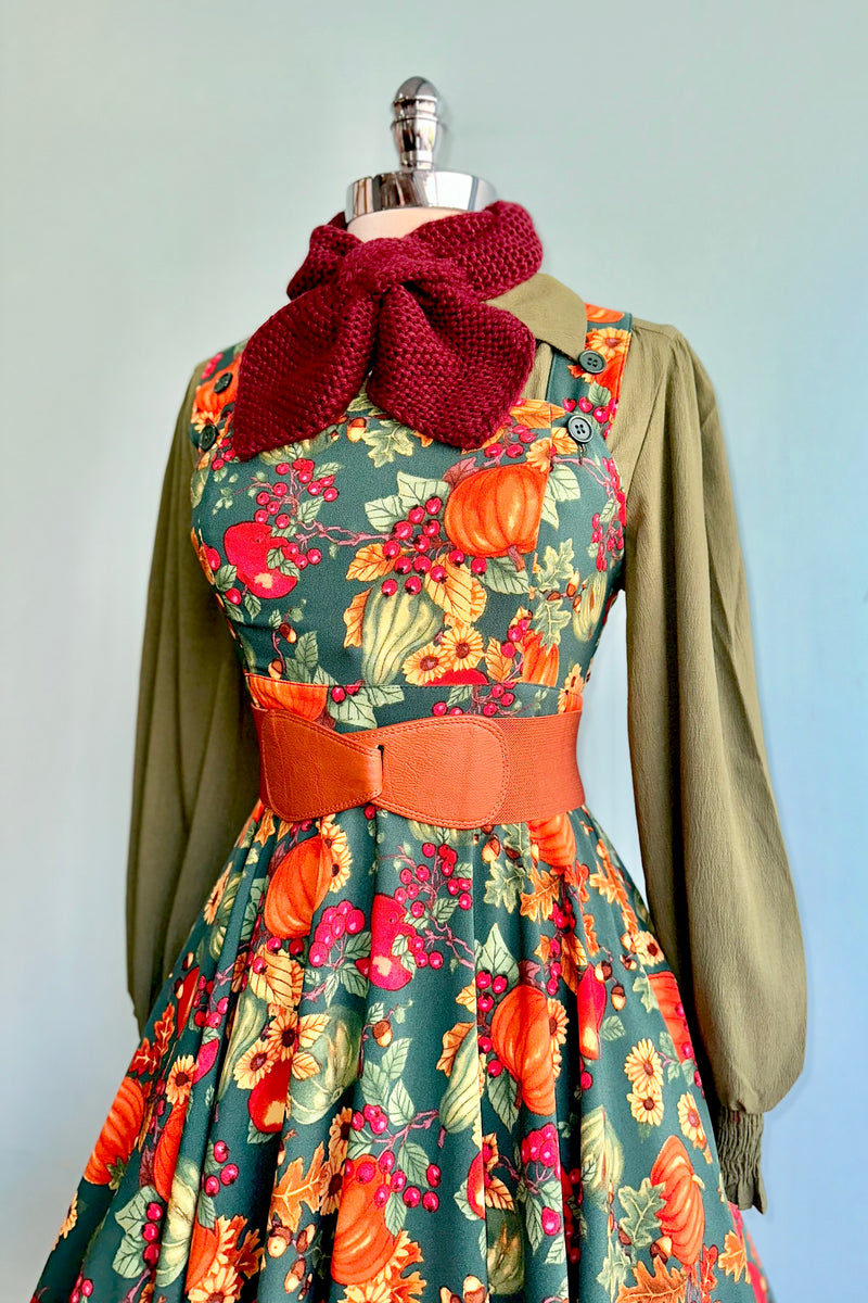Autumn Leaves Pinafore Dress by Hell Bunny Modern Millie Autumn Leaves Pinafore Dress by Hell Bunny Modern Millie