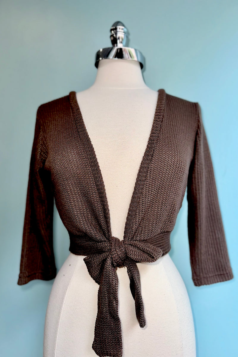 Brown Knit Sweet Sweater by Heart of Haute