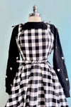 Black and White June Gingham Tie-Shoulder Sundress by Banned