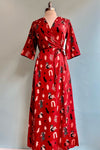 Modern Objects Aditi Wrap Midi Dress in Cranberry by Mata Traders