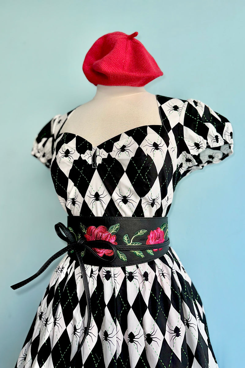 Regina Harlequin Spider Dress by Hell Bunny