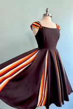 Halloween Striped Dress with Godets