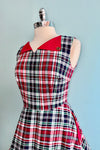 Boat Day Dress in Navy Plaid by Banned