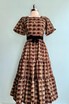 Brown Plaid and Bows Jules Midi Dress