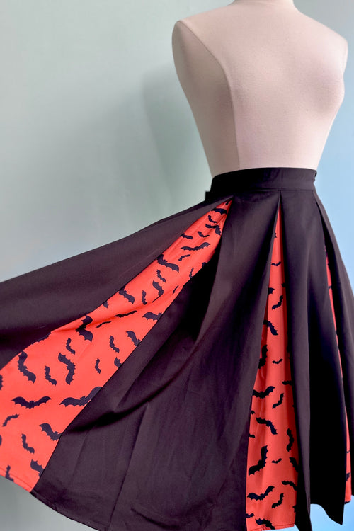 Halloween Black and Orange Contrast Godot Skirt