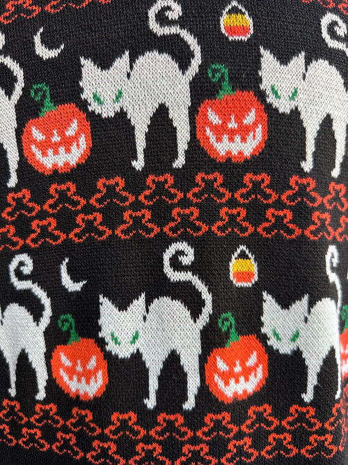 Jack O' Lantern Fair Isle Long Cardigan Sweater