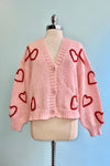 Red Heart Cardigan in Pink