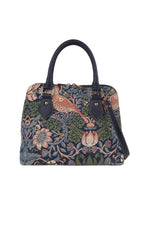 William Morris Strawberry Thief in Blue Tapestry Satchel Bag