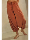Washed Rust French Terry Cropped Bubble Pants