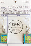 Alice in Wonderland Blue Caterpillar Drop Book Locket Earrings by Marshall and Rose