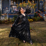 Raquel Maxi Dress with Bishop Sleeves in Stars by Wax Poetic