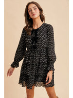 Crinkle Bow Tie Front Mini Dress