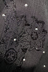 Black Brocade and Dot Mini Dress by Molly Bracken
