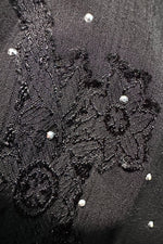 Black Brocade and Dot Mini Dress by Molly Bracken