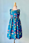 Kids Blue Parasol Print Dress by Apsara