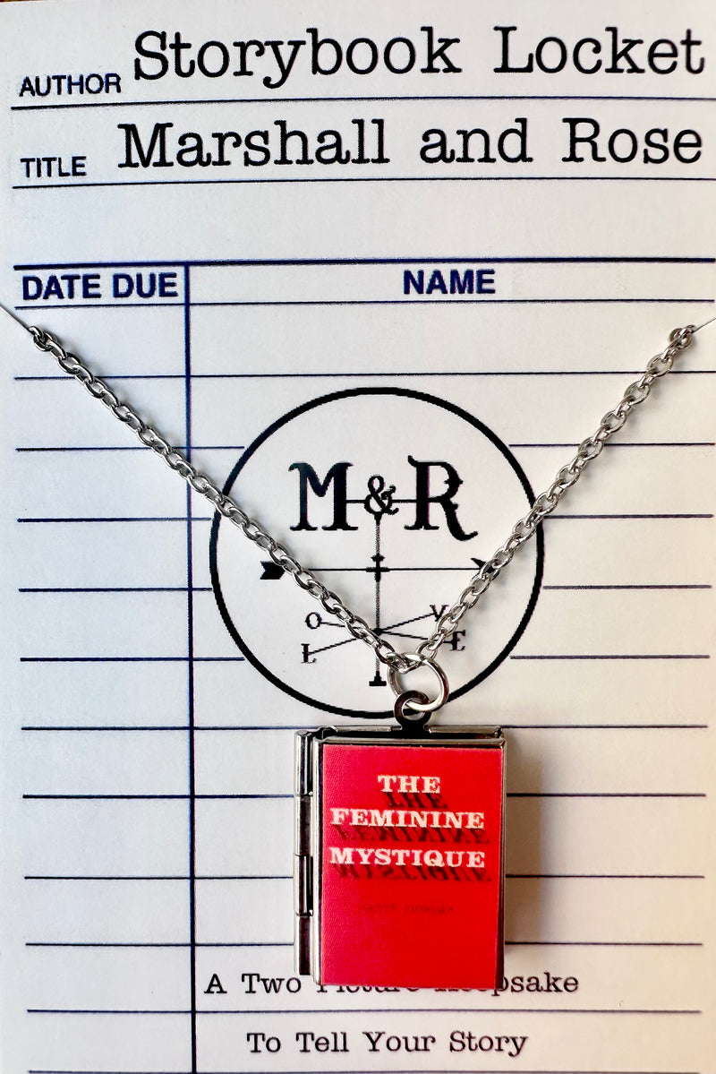 The Feminine Mystique By Betty Friedan Book Locket Necklace by Marshall and Rose